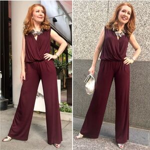 Trina Turk Burgundy Colored Jumpsuit with pockets LIKE NEW CONDITION